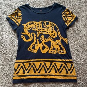 NAVY & YELLOW // Tory Burch // Elephant Tee